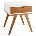 White/Caramel 1 Drawer Side Table V109710