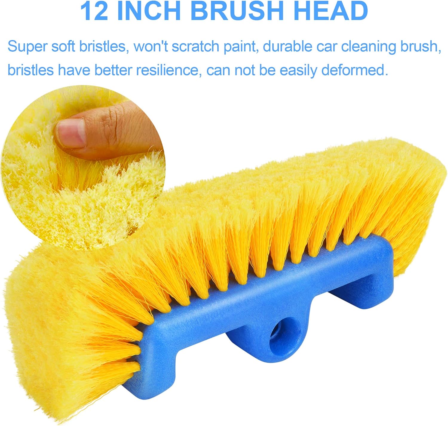 11 Foot Telescopic Flow Through Car Wash Brush with Soft Bristles Z4963
