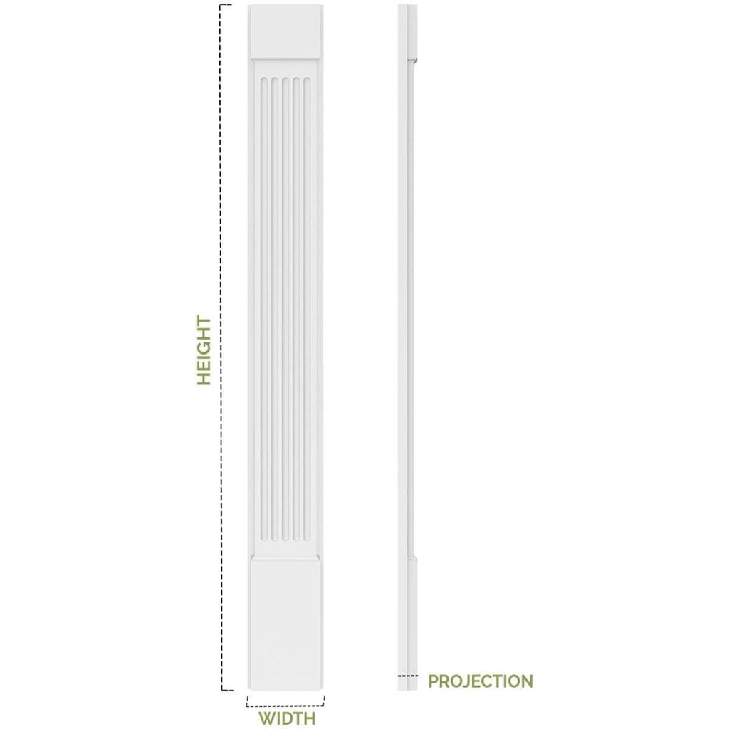 Flat Panel PVC Pilaster with Capital and Base (Pair) S98104