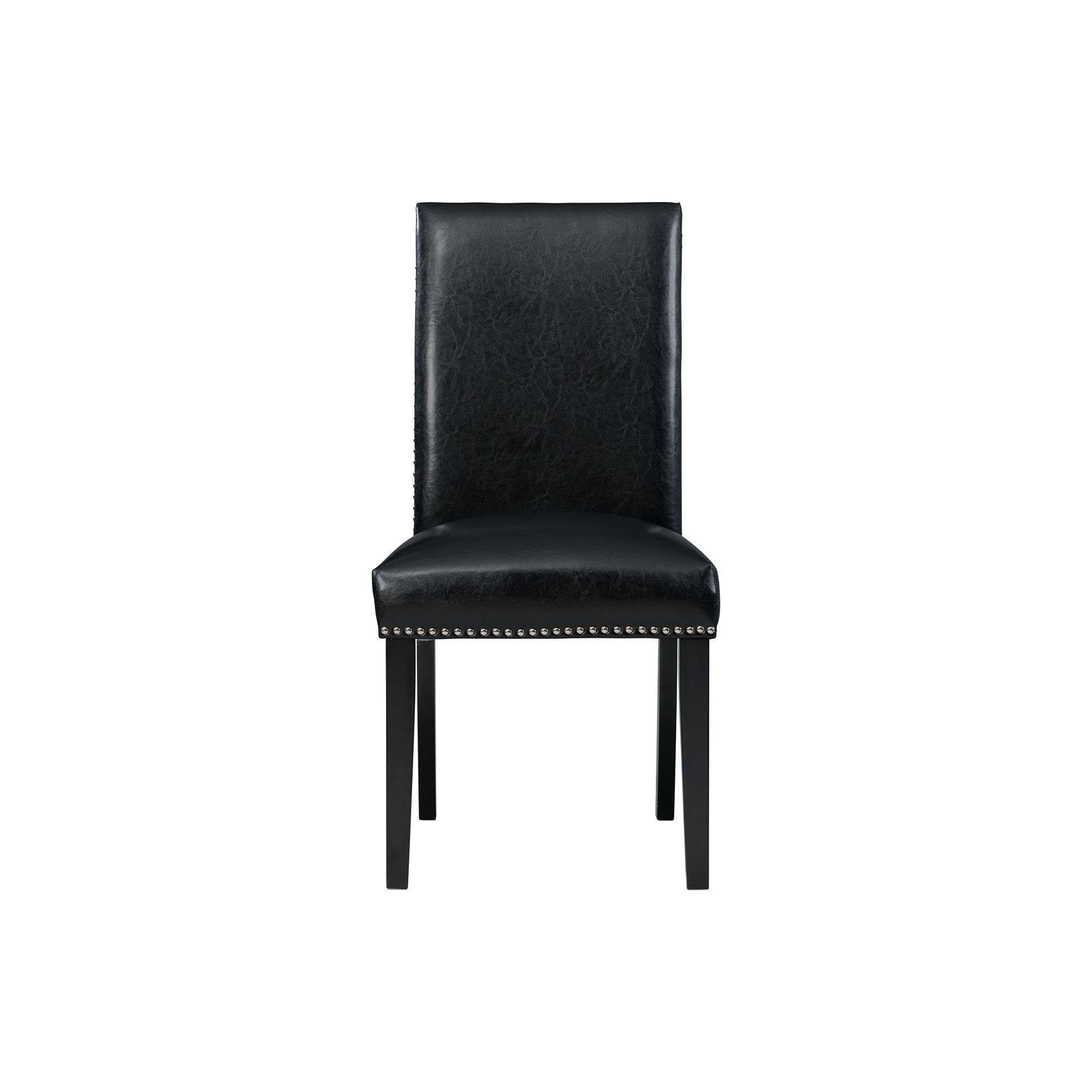 Black Faux Leather Side Chair Set G7292
