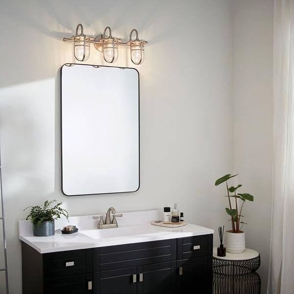 3 Light Brushed Nickel Bath Light V5973