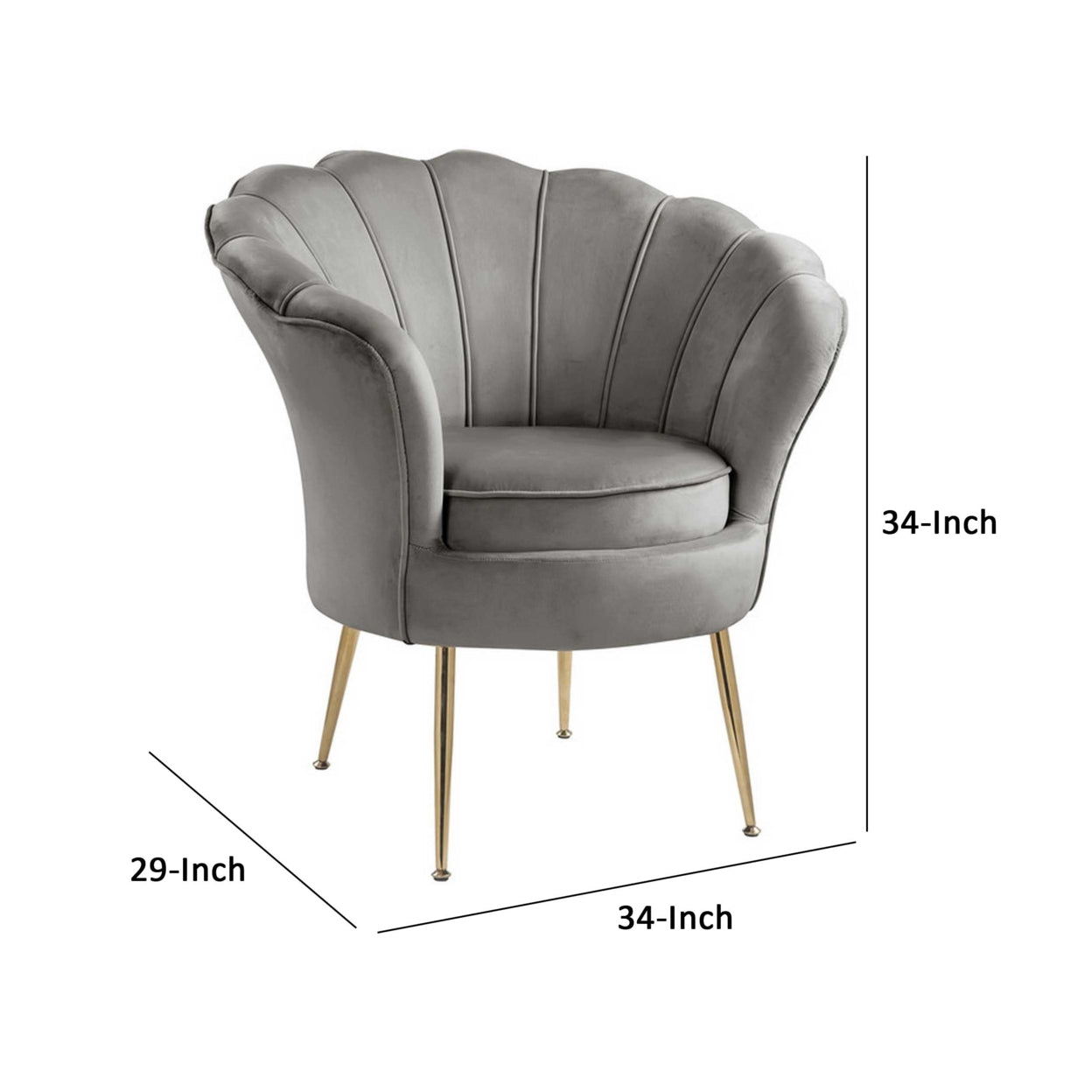 Gray Velvet Accent Chair Q4393