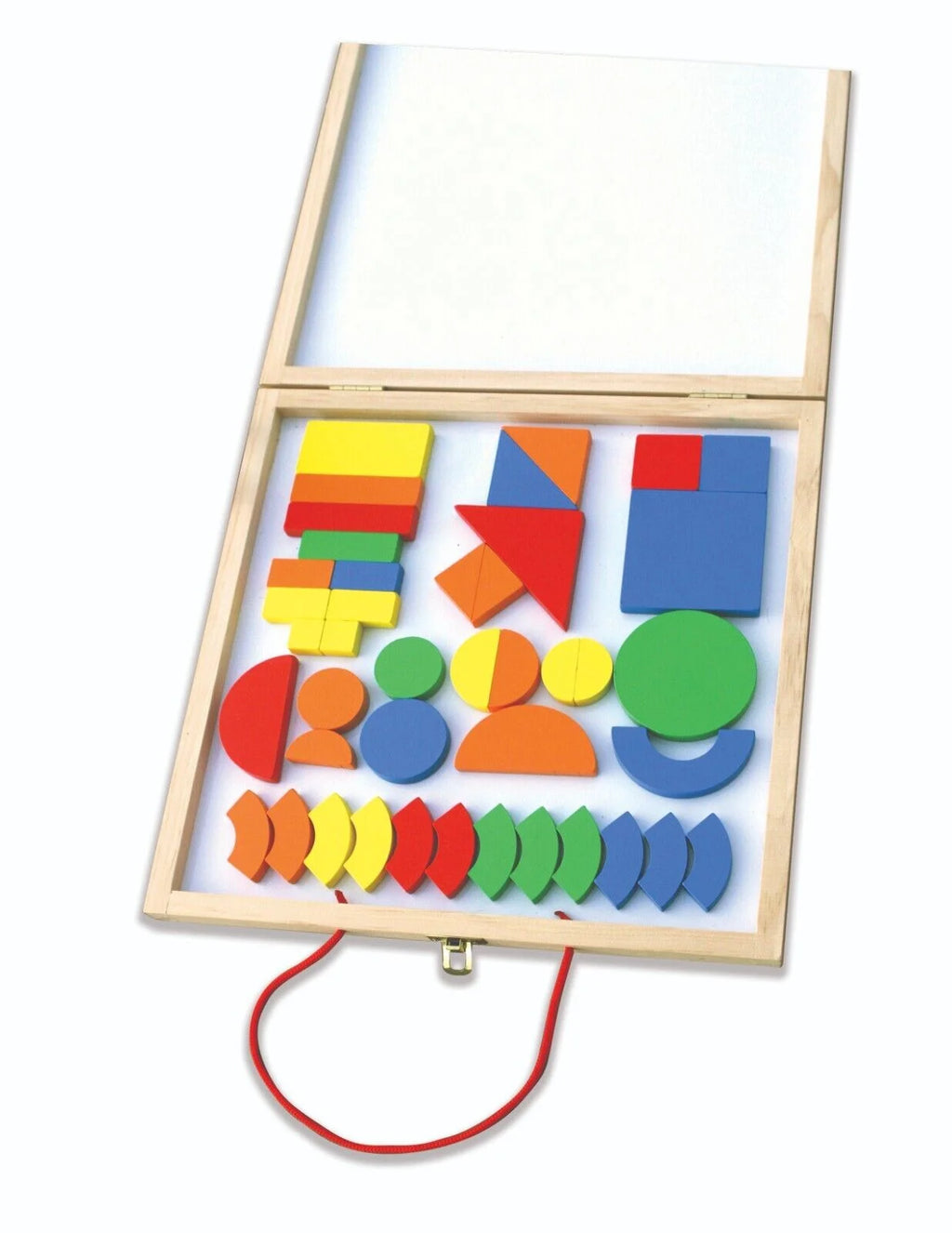 Magnetic Wooden Pattern Blocks Set with Carrying Case Q104