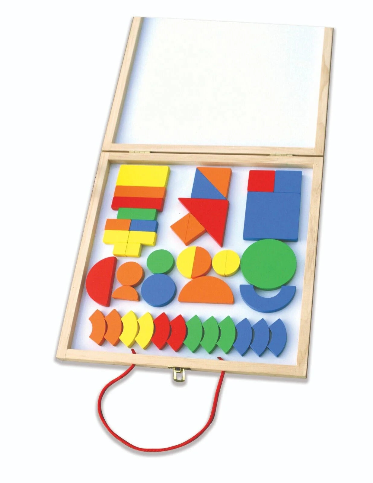 Magnetic Wooden Pattern Blocks Set with Carrying Case Q104