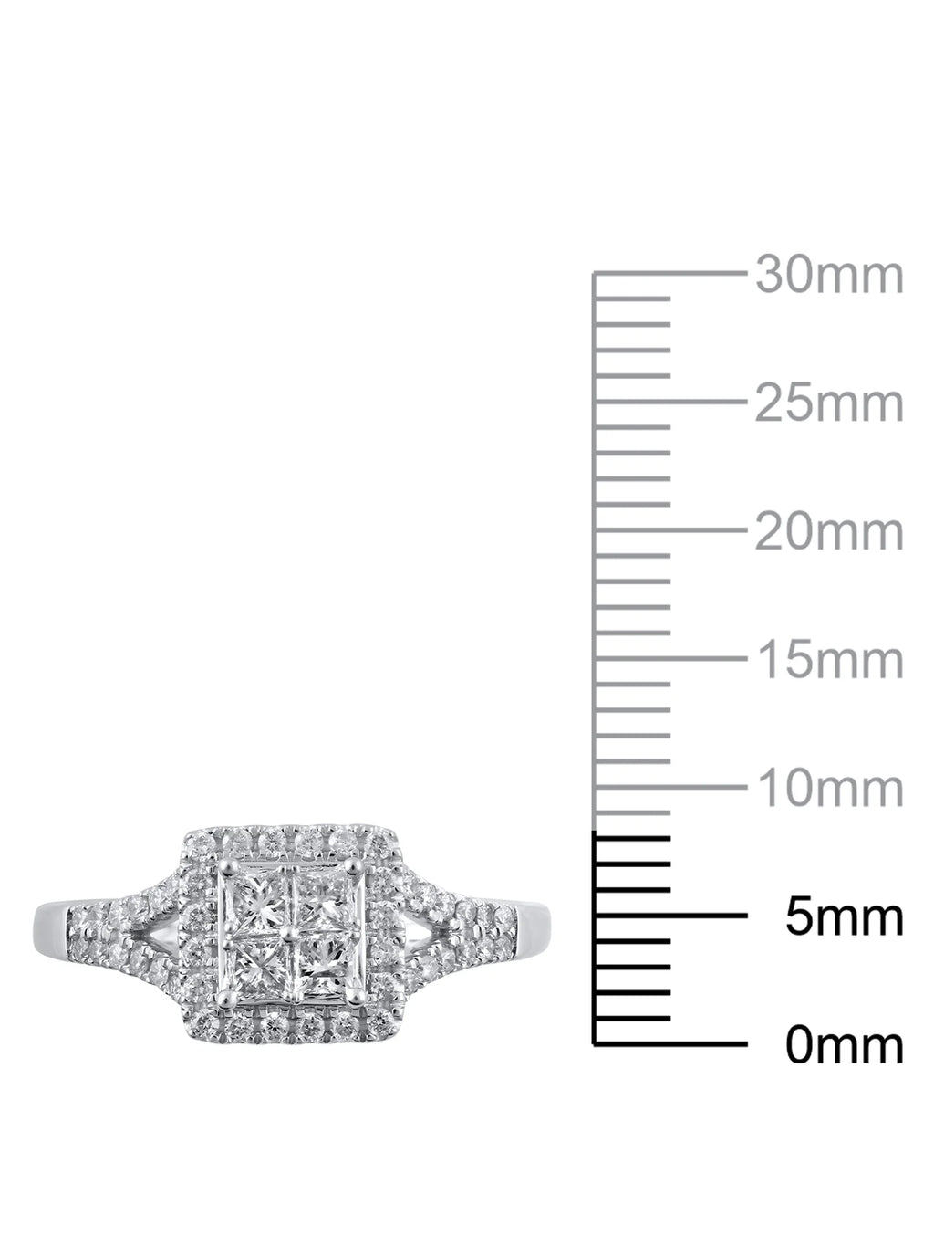 10kt White Gold Diamond Quad Engagement Ring, Size 8 R885469