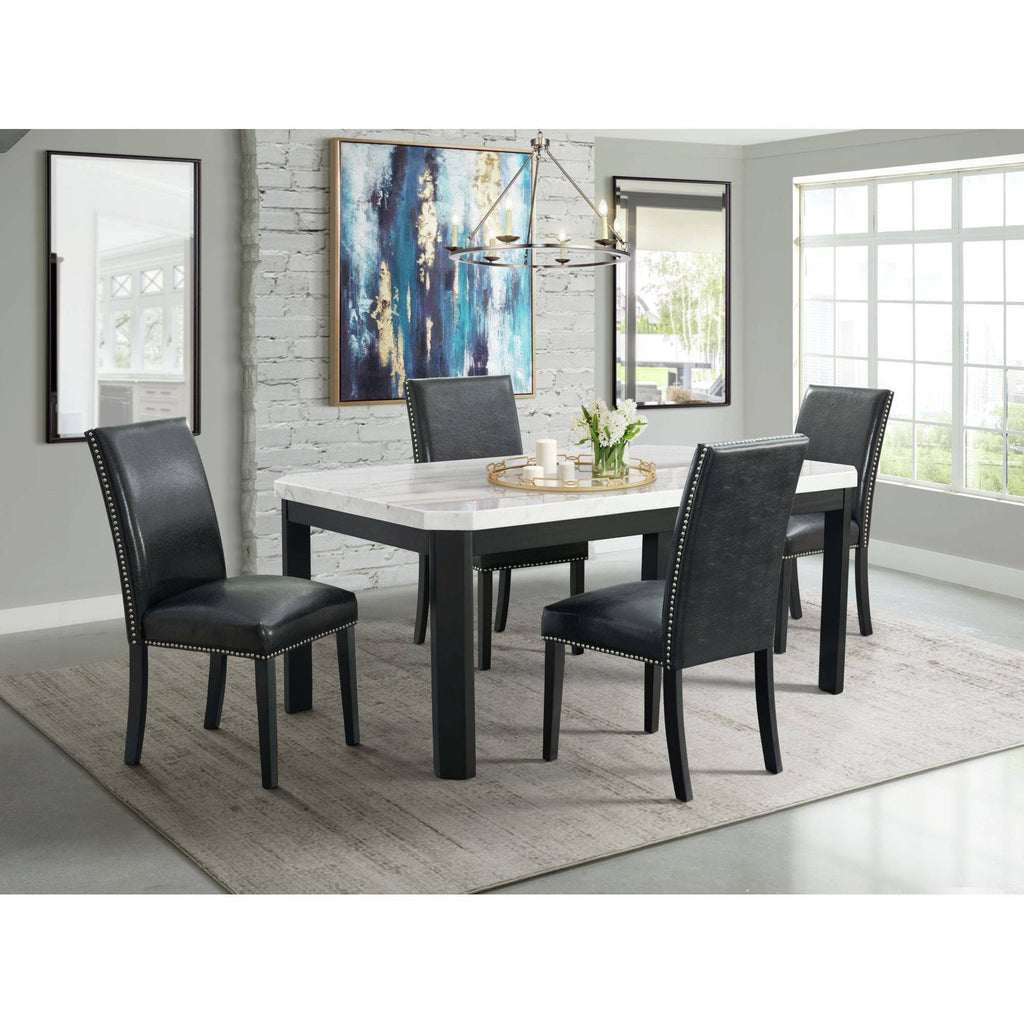 Black Faux Leather Side Chair Set G7292