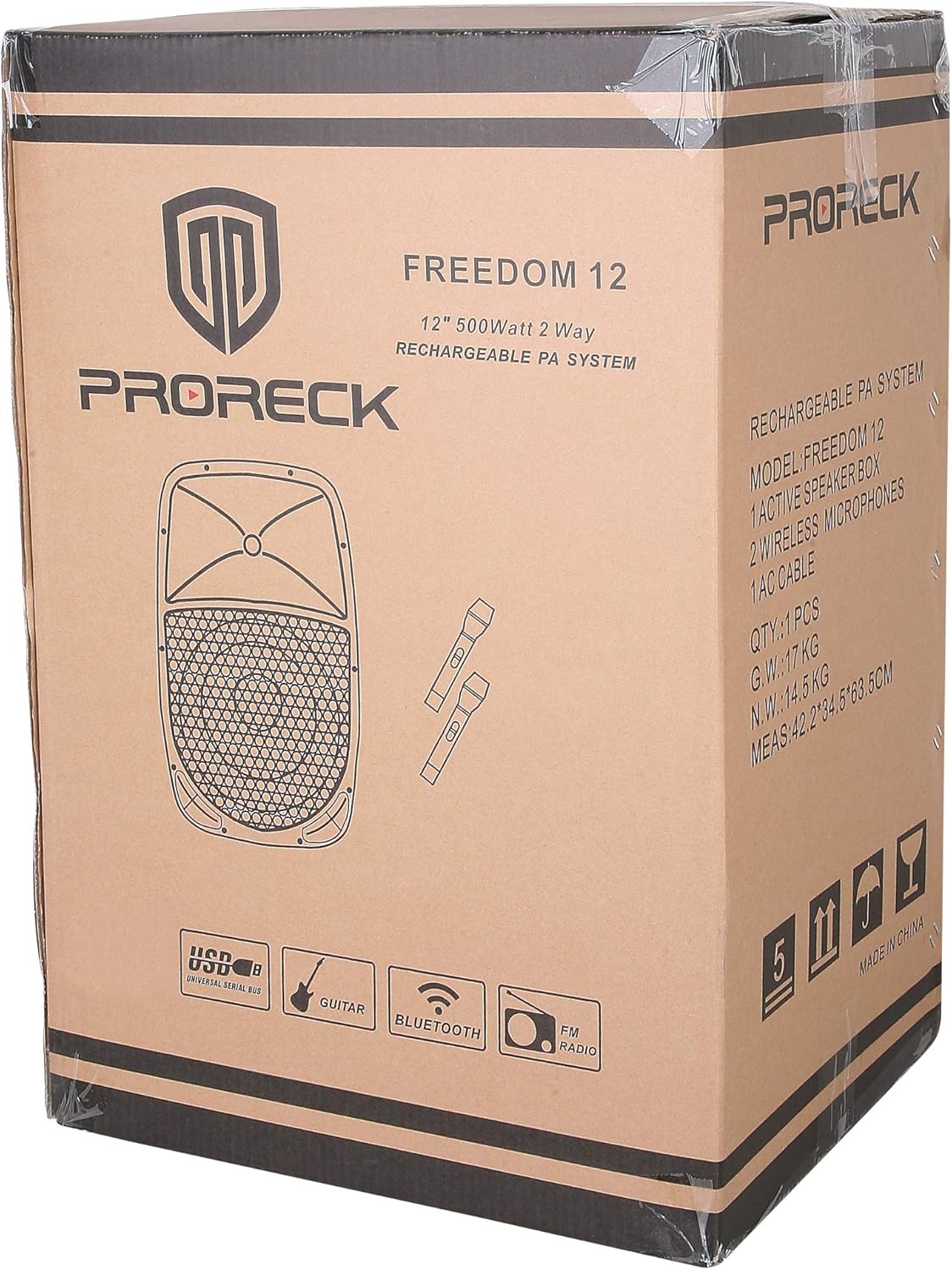 12-Inch 500 Watt Powered DJ/PA Speaker with Bluetooth and Wireless Microphones G792203