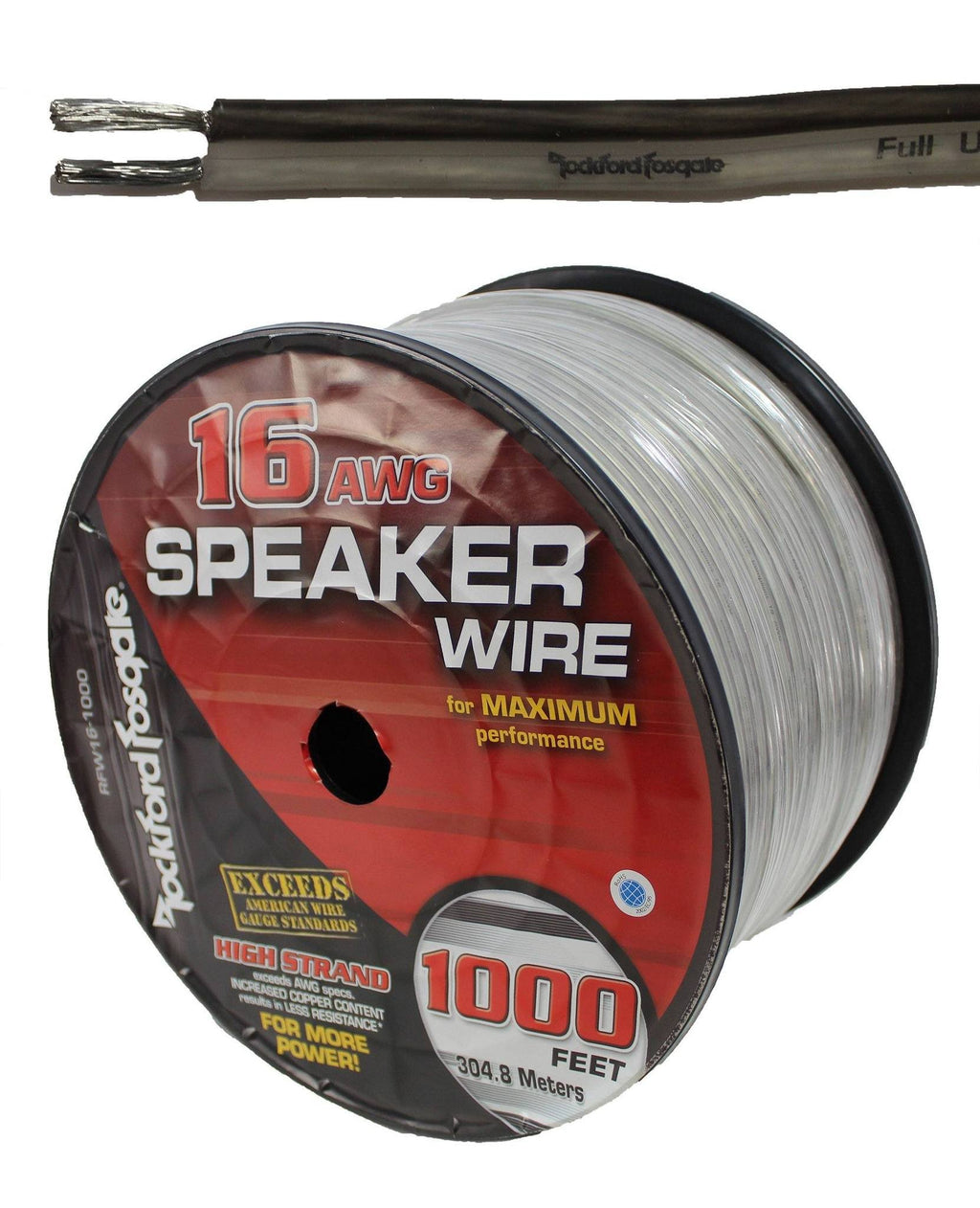 16 AWG Speaker Wire 1000 ft Spool Black / Silver G950558
