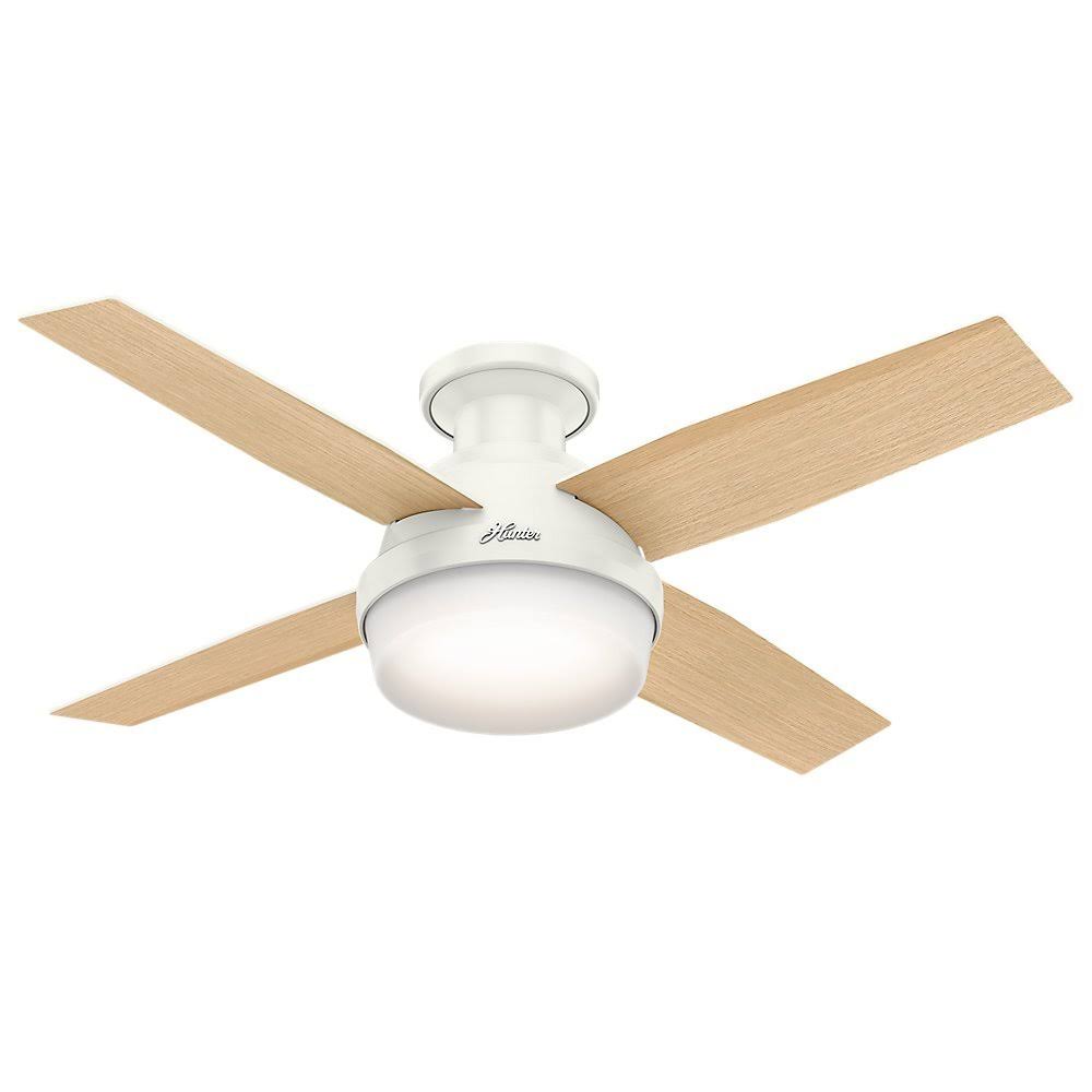 White Low Profile Ceiling Fan with Light & Remote (2 Pack) K95744