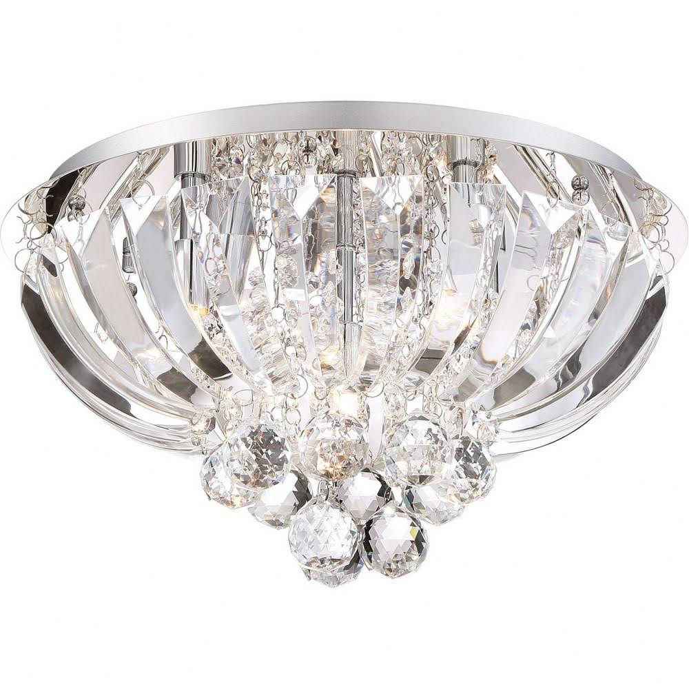 5 Light Flush Mount Polished Chrome Silver Z40380