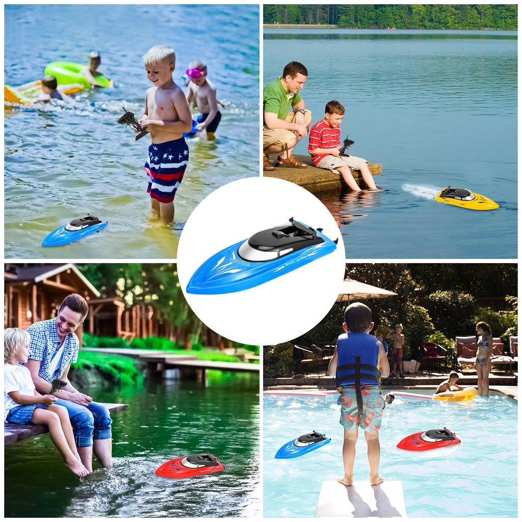 3 Pack 2.4 GHz RC Boat with 6 Rechargeable Batteries F3043