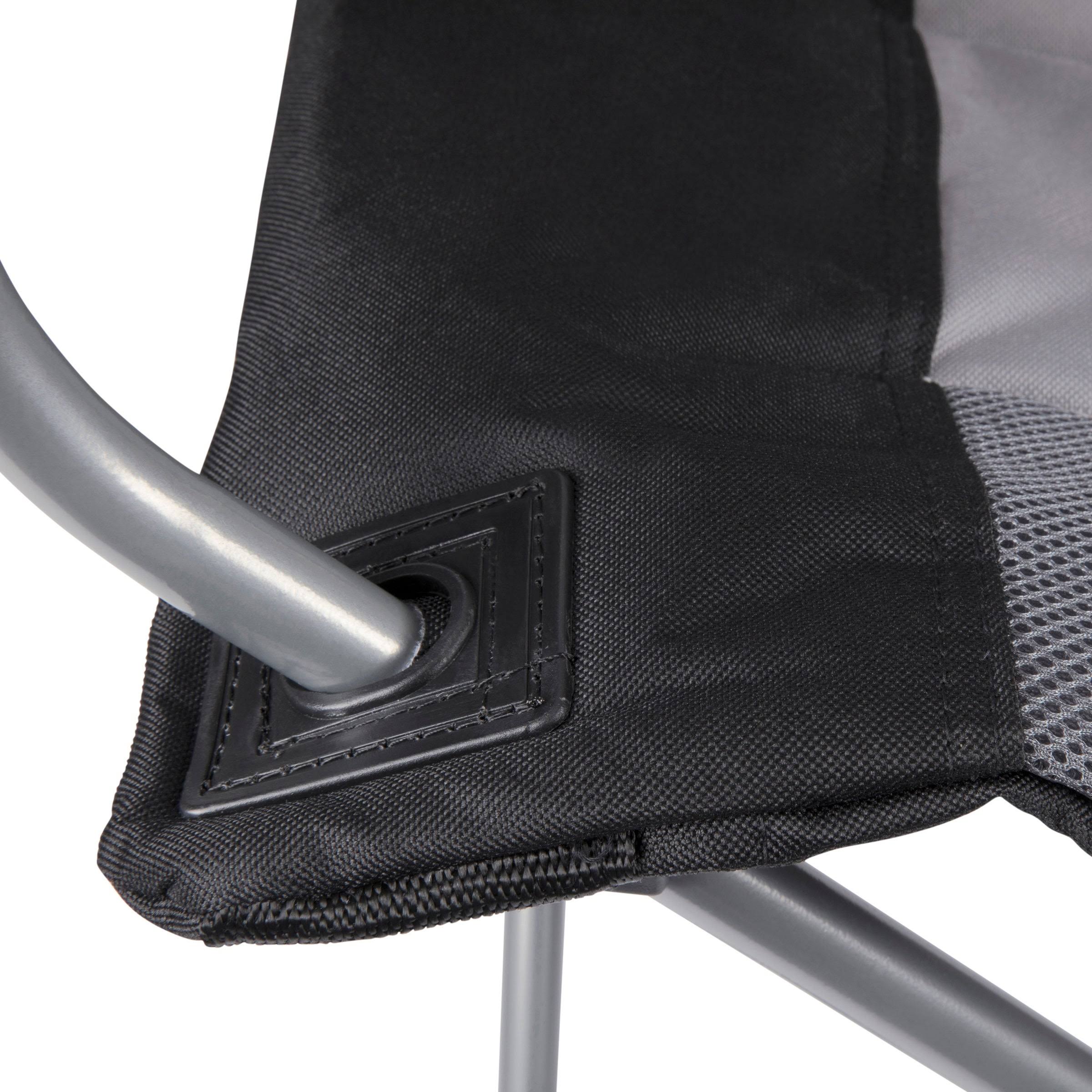 Reclining Camp Chair, Black/Grey B135
