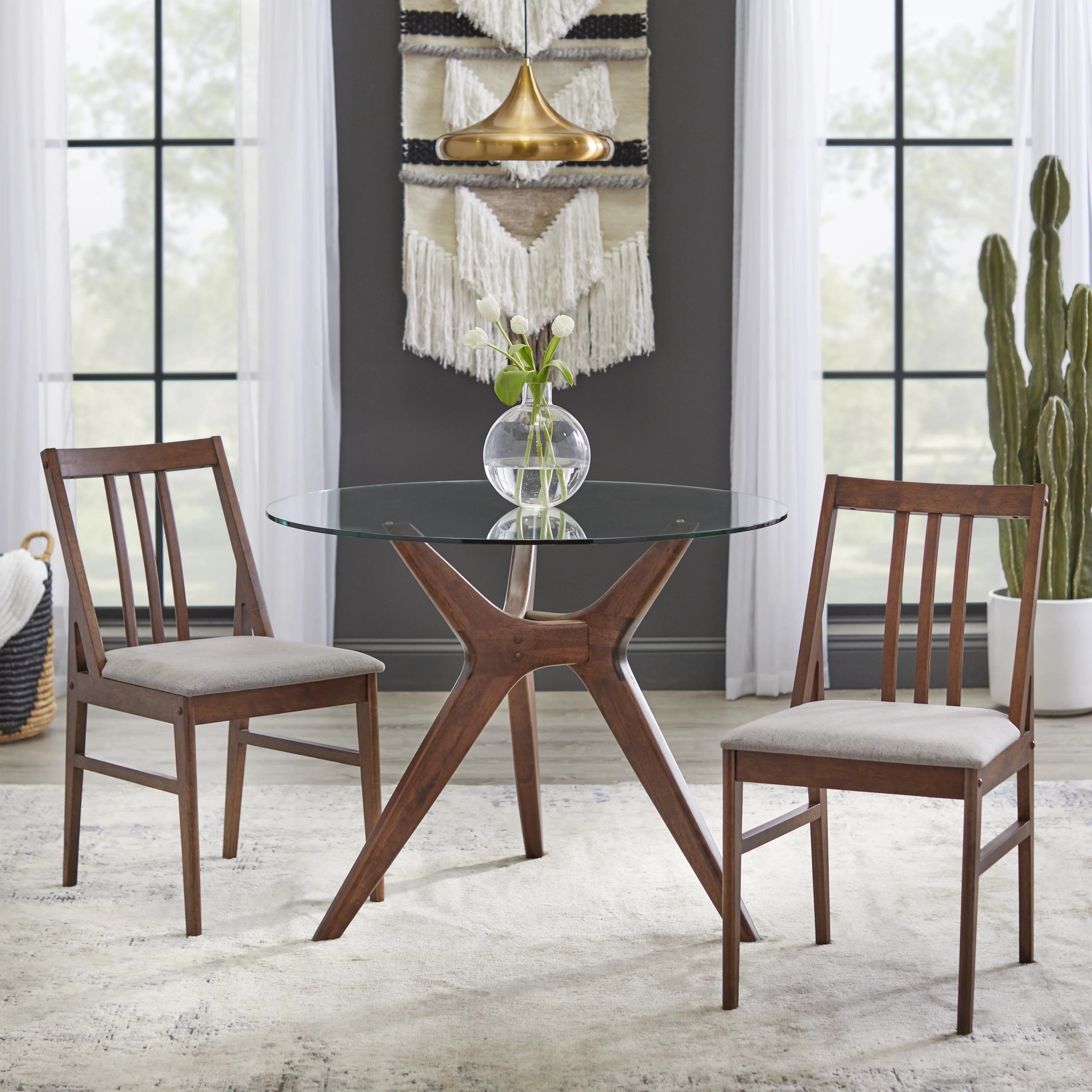 Walnut Dining Chair Set of 2 I926