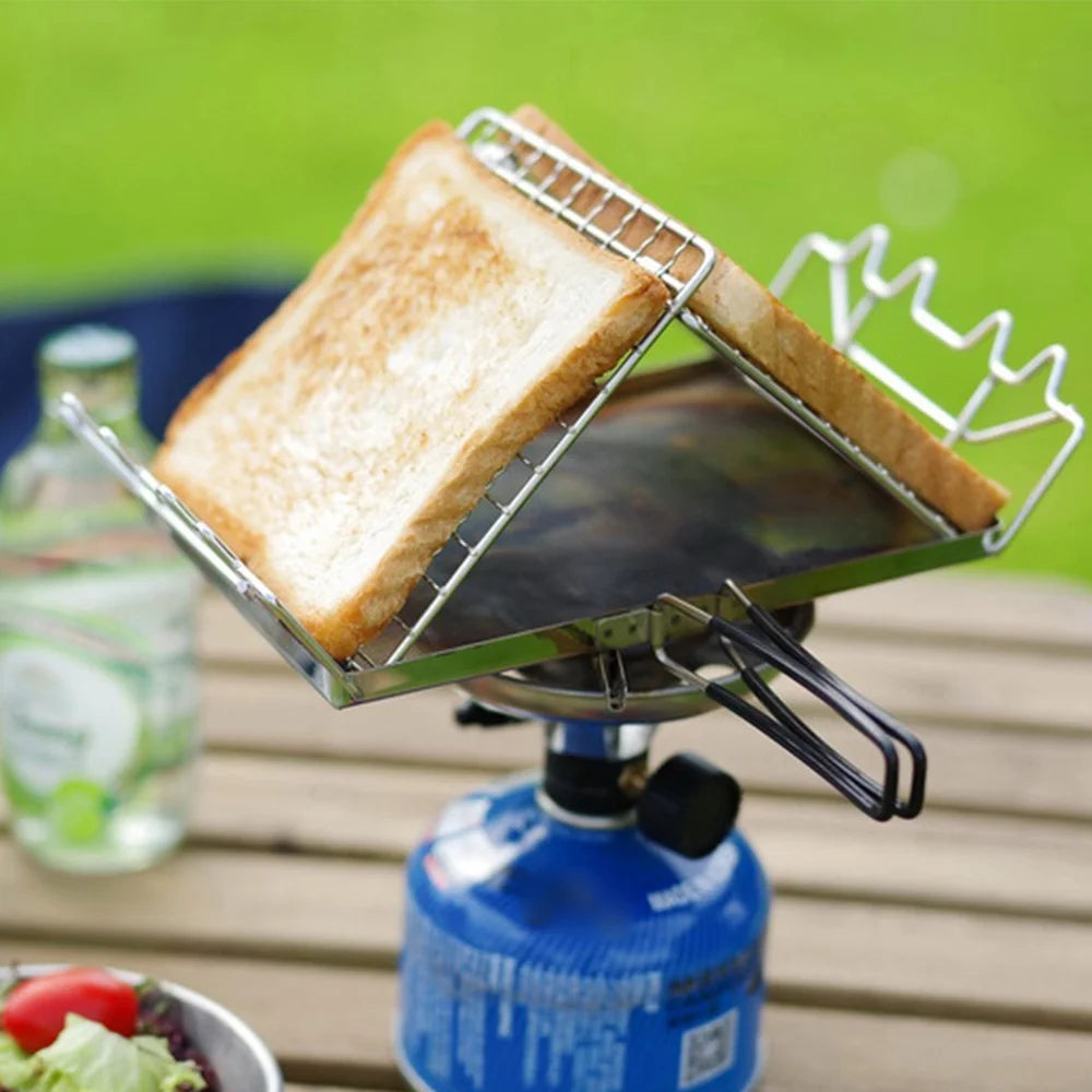 Stainless Steel Folding Camp Stove Toaster Rack Y109968