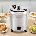 10L 400W Commercial Electric Soup Warmer Pot Stainless Steel Countertop Food Kettle with Lid N474091