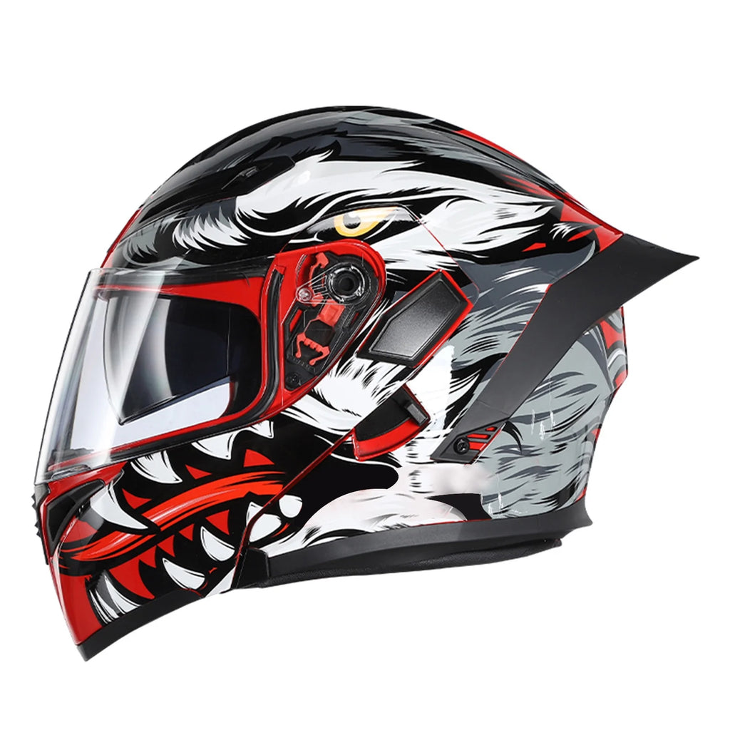 XL Dual Visor Flip up Full Face Motorcycle Helmet A40329