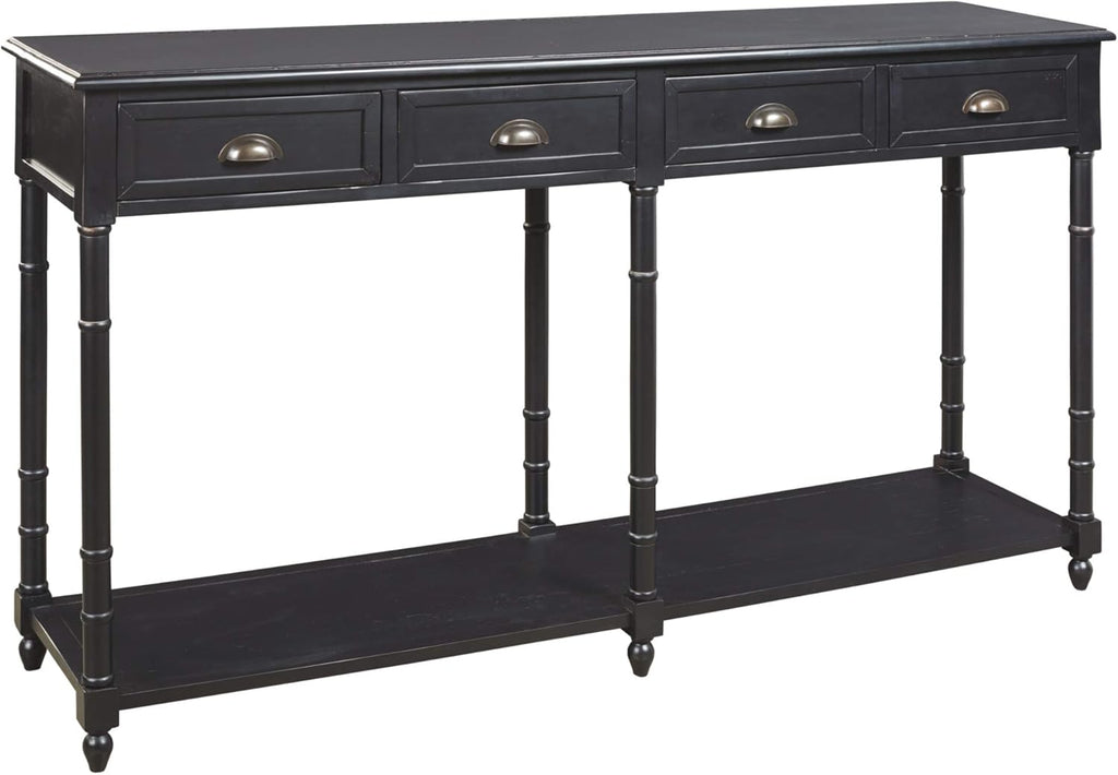 Black 4 Drawer Console Sofa Table K5990
