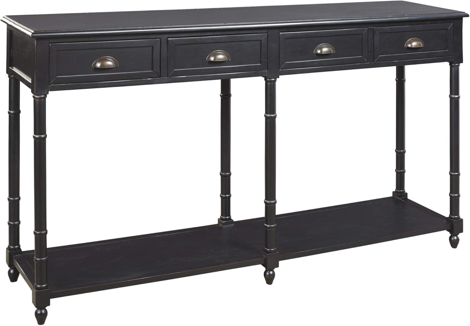 Black 4 Drawer Console Sofa Table K5990
