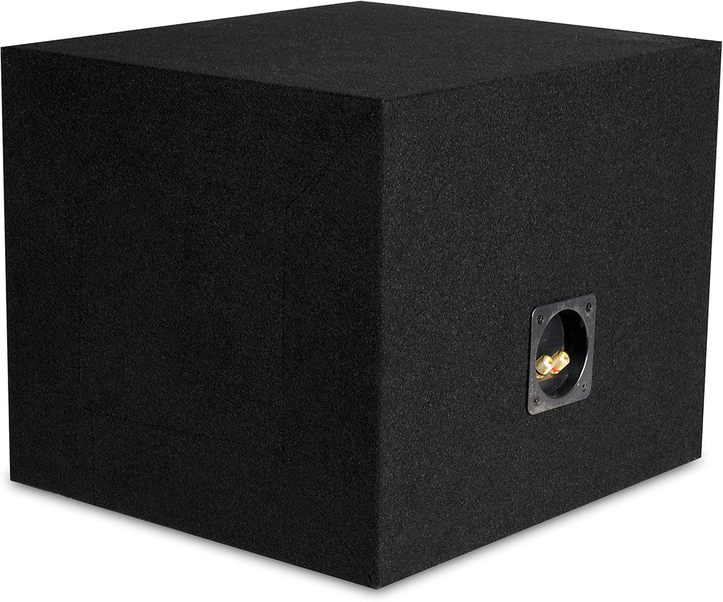 Single 12” Sealed MDF Black Carpeted Subwoofer Enclosure V559941