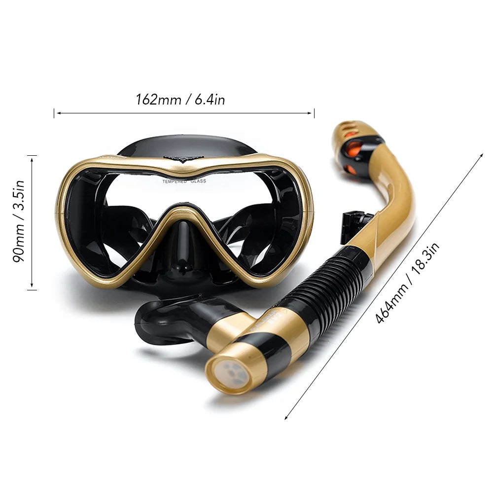 Dry Snorkel Set with Anti-Fog Diving Mask W2887
