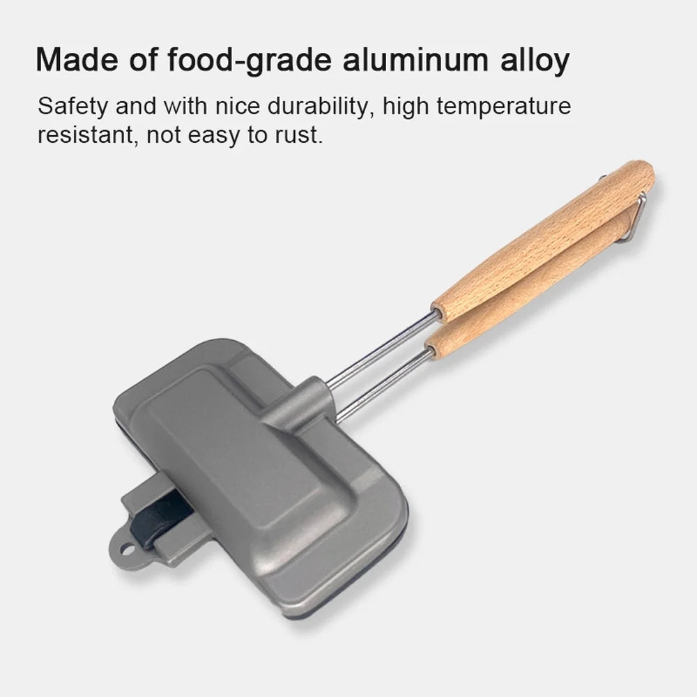 Double-Sided Non-Stick Aluminum Sandwich Maker with Removable Handle Z6932