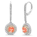 18K White Pink Rose Gold Red Simulated Diamond Earrings I8152