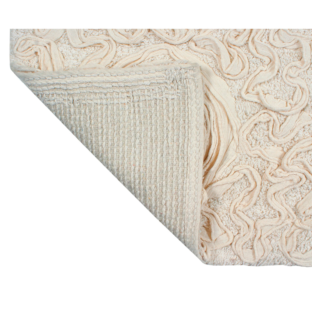 Ivory Cotton Bathroom Rug 17"x24" E1128