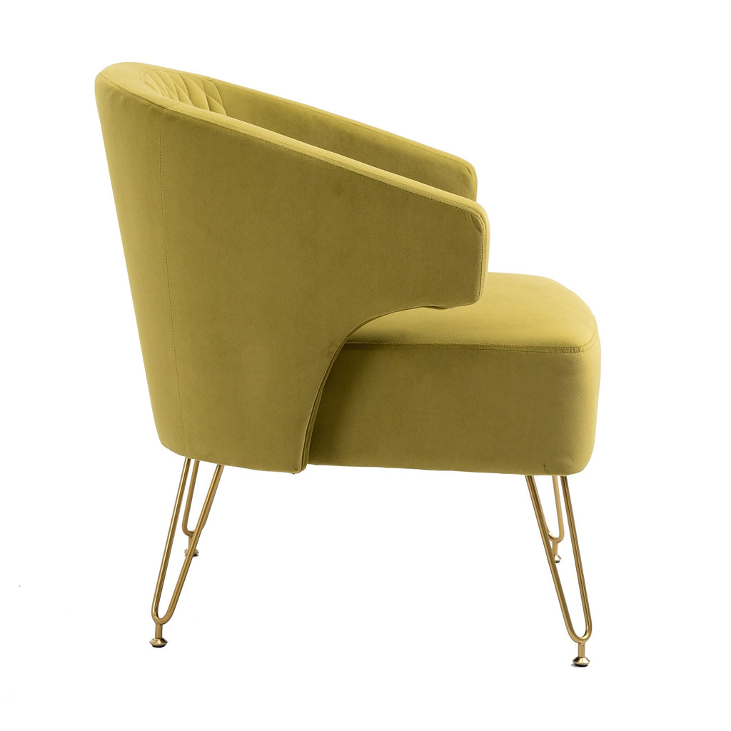 Mustard Velvet Tufted Accent Chair G2873