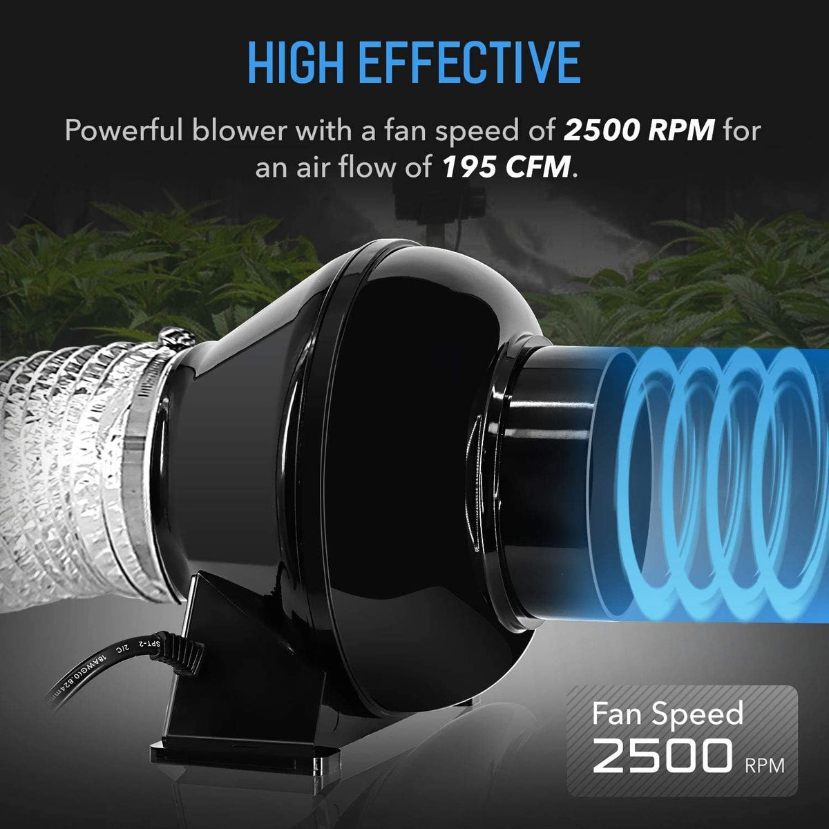 4 Inch 195 CFM Inline Circulation Vent Blower and Air Carbon Filter 8 Feet Ducting Combo, Pack of 2 M84527