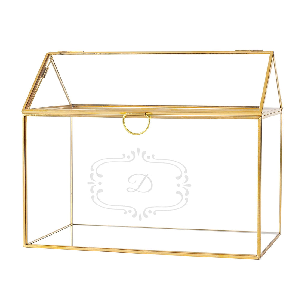 Gold Glass Terrarium Card Holder Z1934