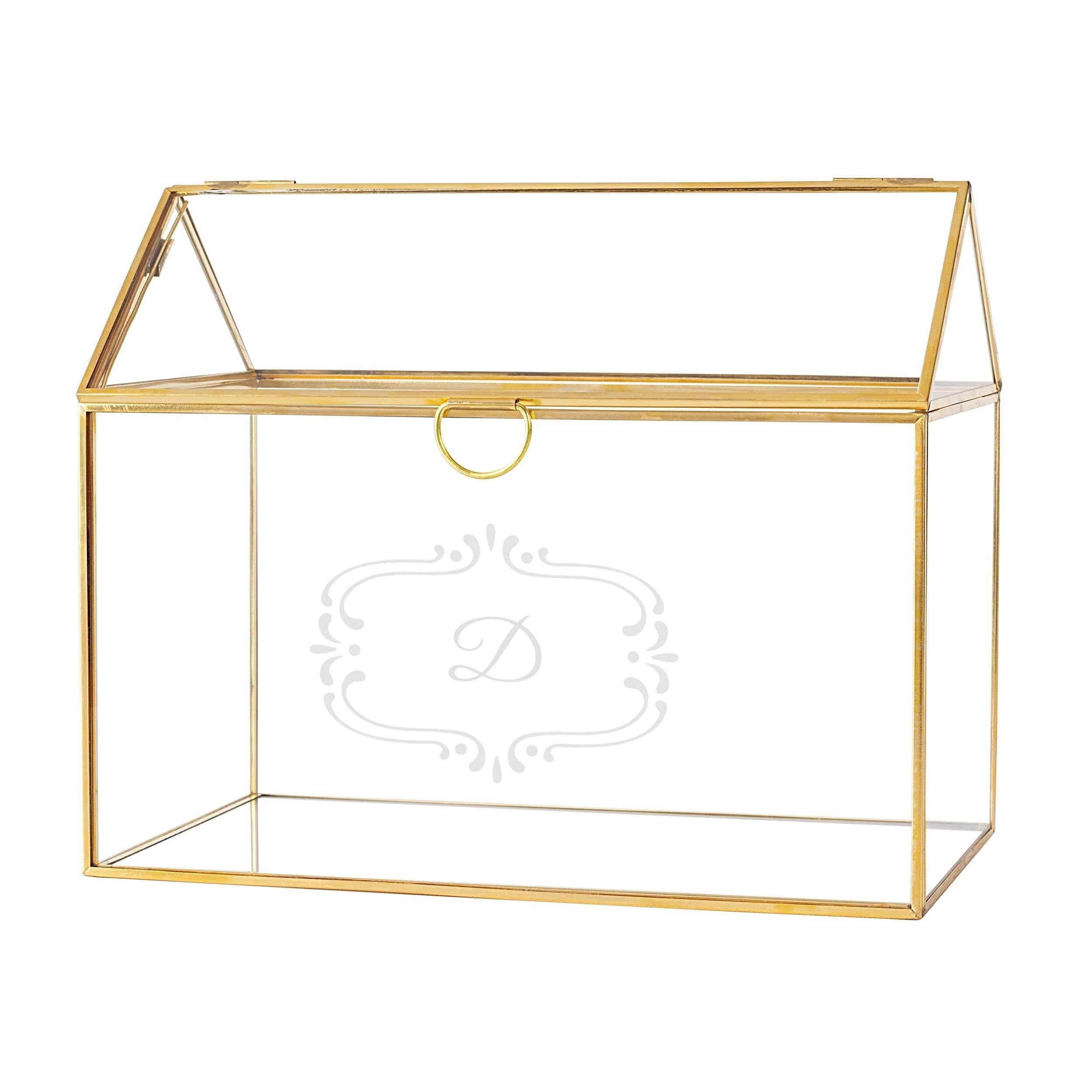 Gold Glass Terrarium Card Holder Z1934