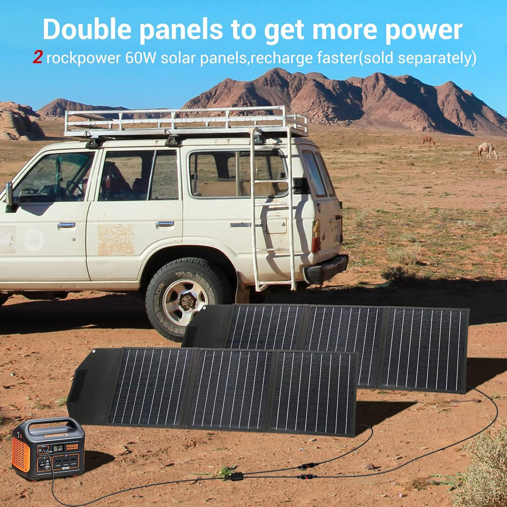 60W Foldable Solar Panel with ETFE Technology, USB-C, Kickstand Portable Solar Panel Y326443