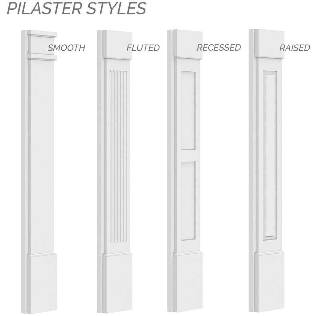 Flat Panel PVC Pilaster with Capital and Base (Pair) S98104