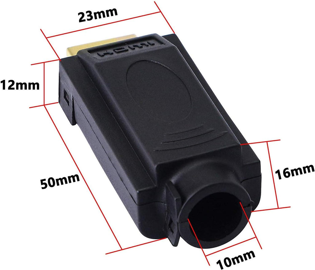 2 Pack HDMI Solderless Adapter Gold Plated Connector with Plastic Cover Screwdriver D4474