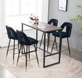 Black Velvet Bar Stools with Back, 30 inch Seat Height, Set of 4 Z218734