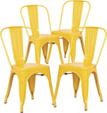 Yellow Metal Stackable Dining Chair (Set of 4) C853