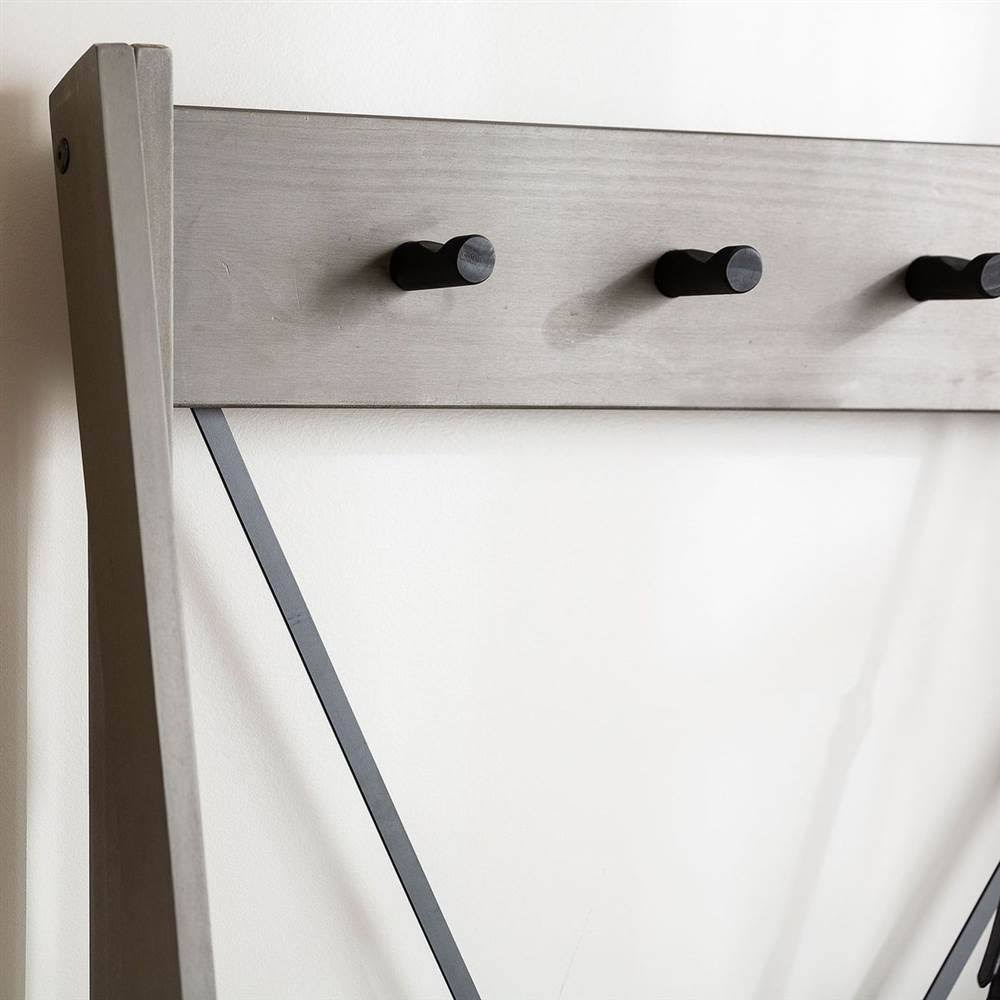 Grey Solid Wood Hall Tree U86268