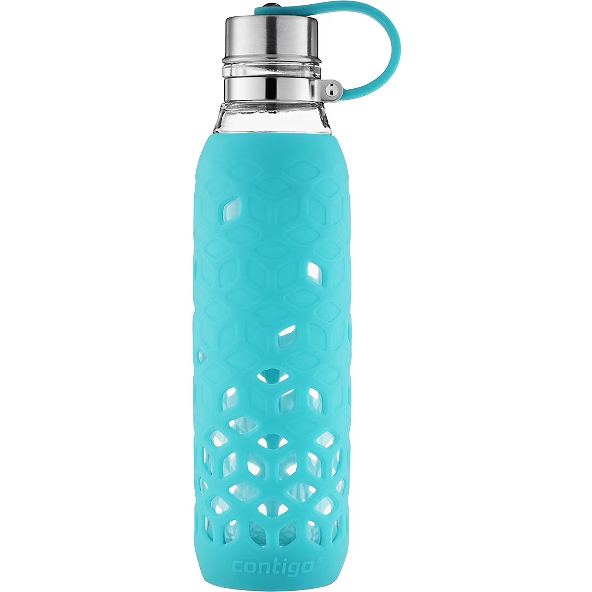 20 Ounce Glass Water Bottle with Tethered Lid J80614