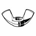 Wing Nut, steel, pk725 N9445