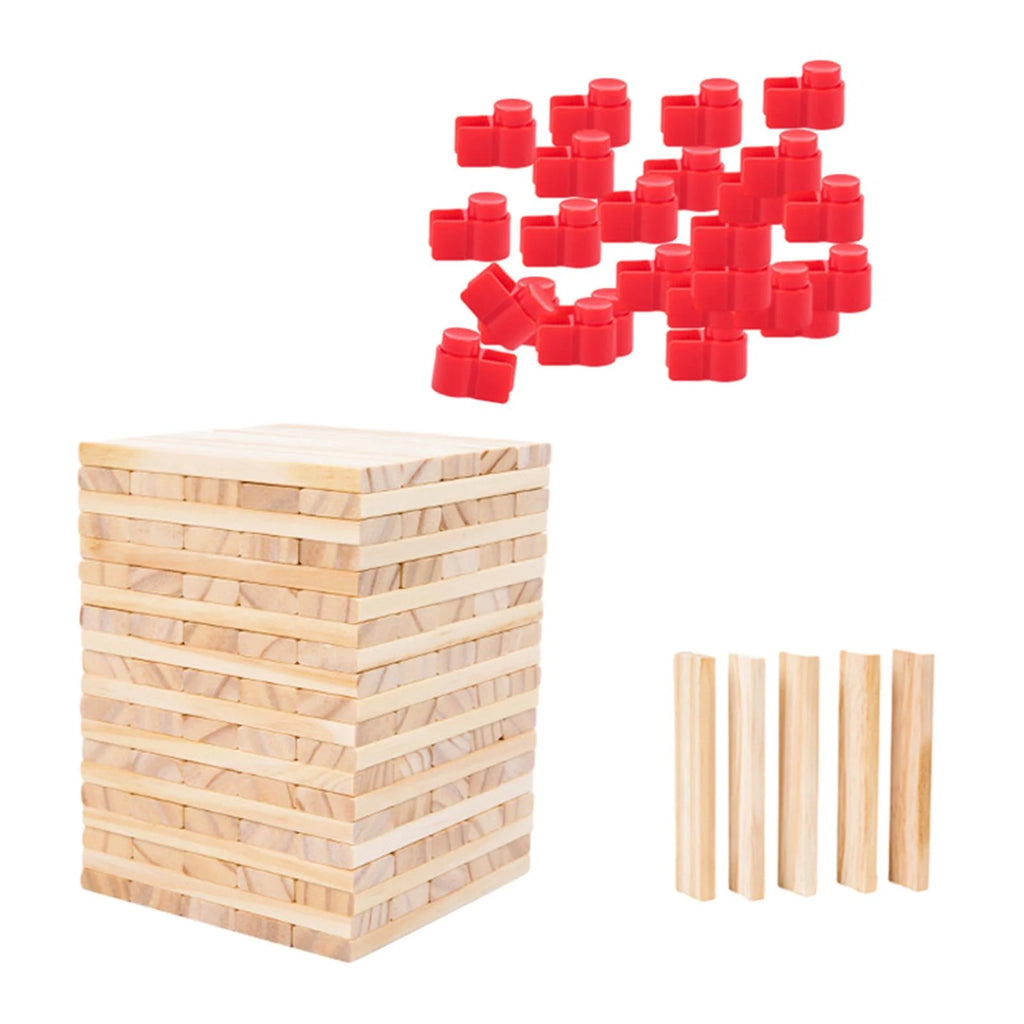 100 Pieces Wooden Blocks Stacking Game Building Kits Board Games F723230