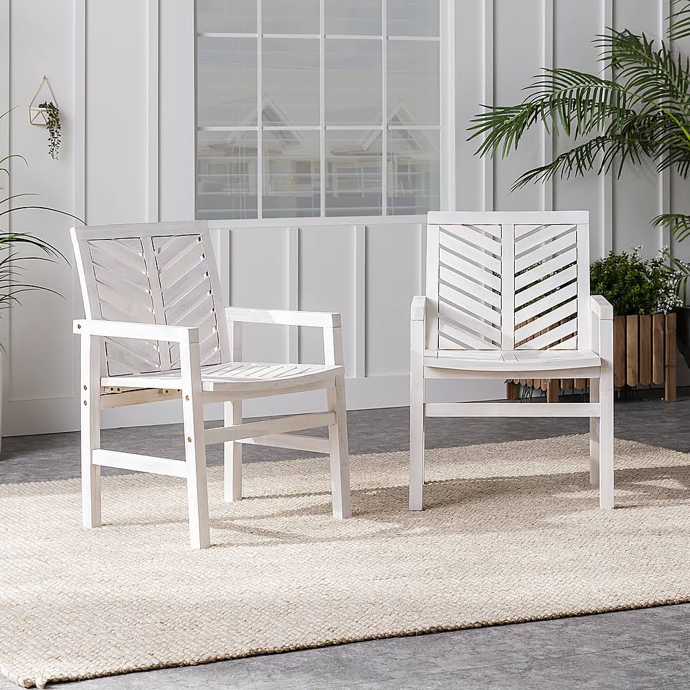 White Wash Solid Acacia Wood Patio Chair F467