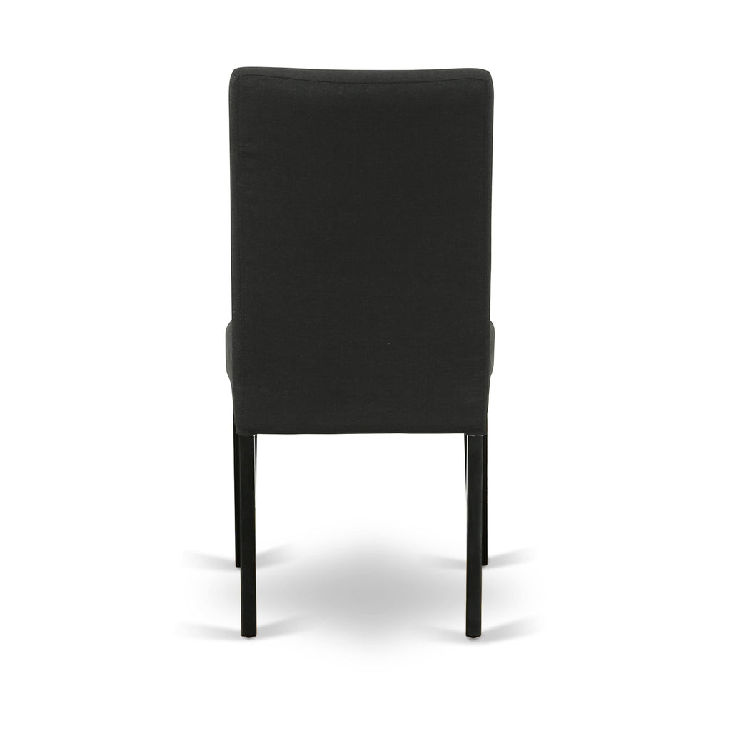 Black Linen Fabric Parson Chair, Set of 2 S97273