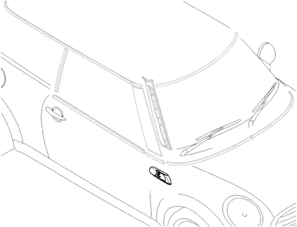 Right Side Scuttle Clear Compatible with Mini Cooper S Pack of 2 P96041