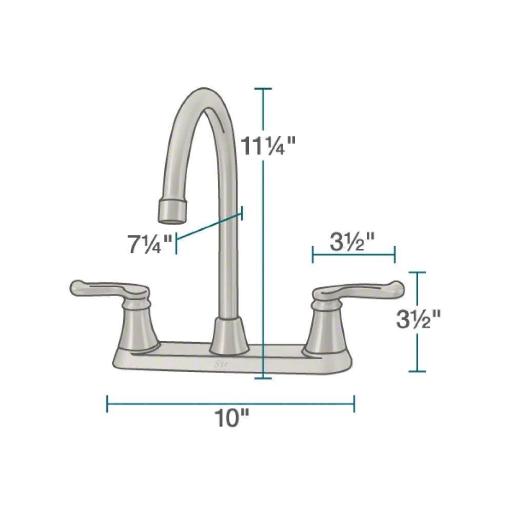 Brushed Nickel Double Handle Kitchen Faucet M8387