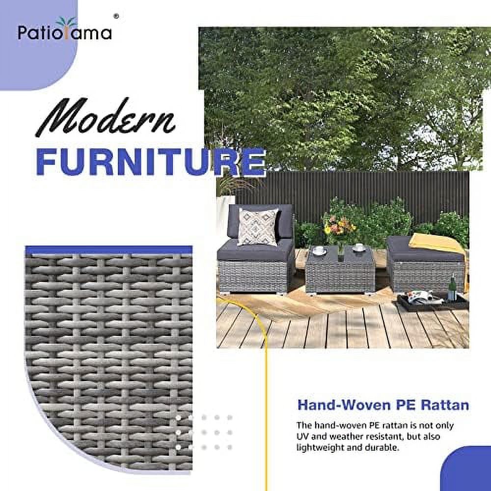 3 Piece Patio Sectional Sofa with Coffee Table B793