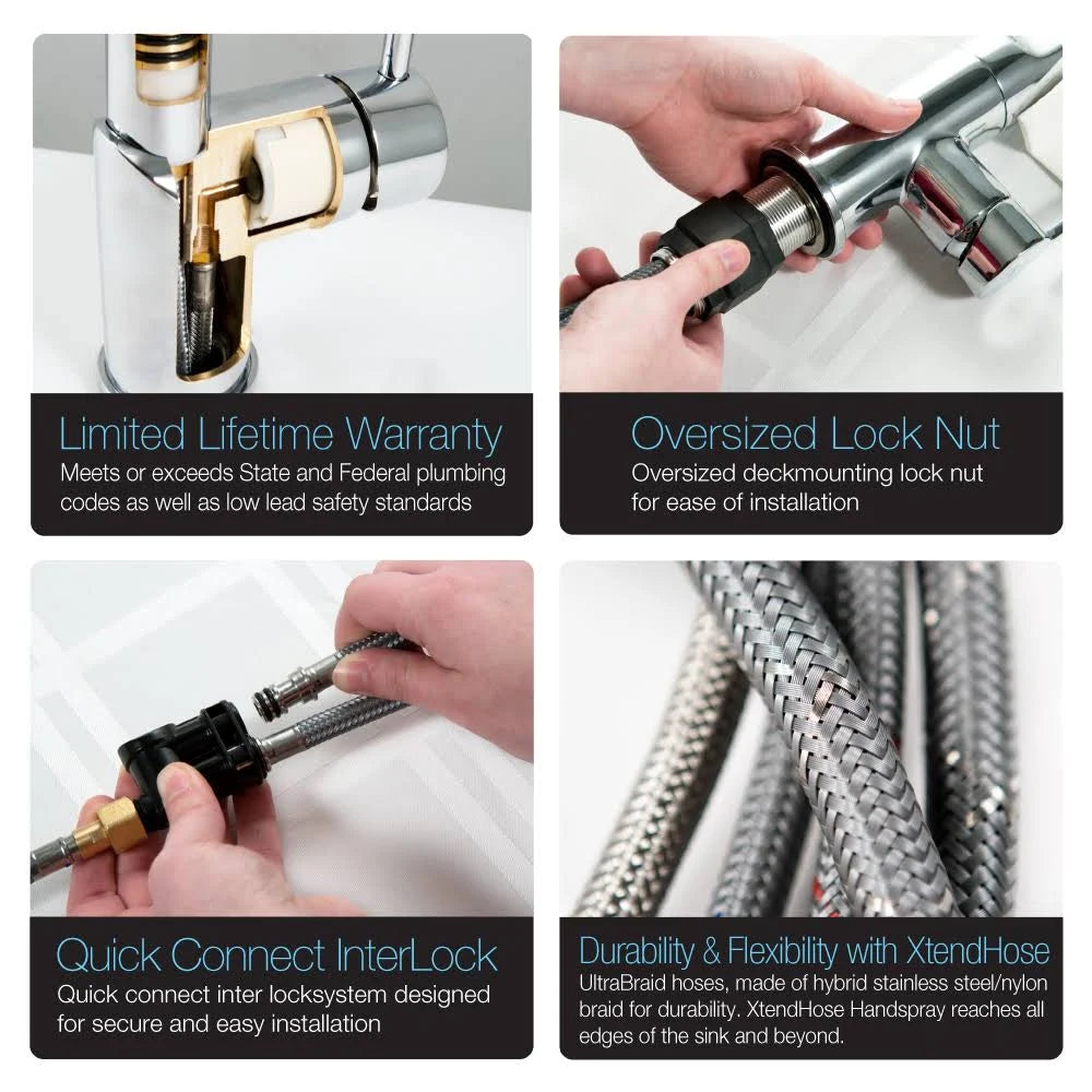 Oil Rubbed Bronze Two Handle Kitchen Faucet with Sidespray Q770704