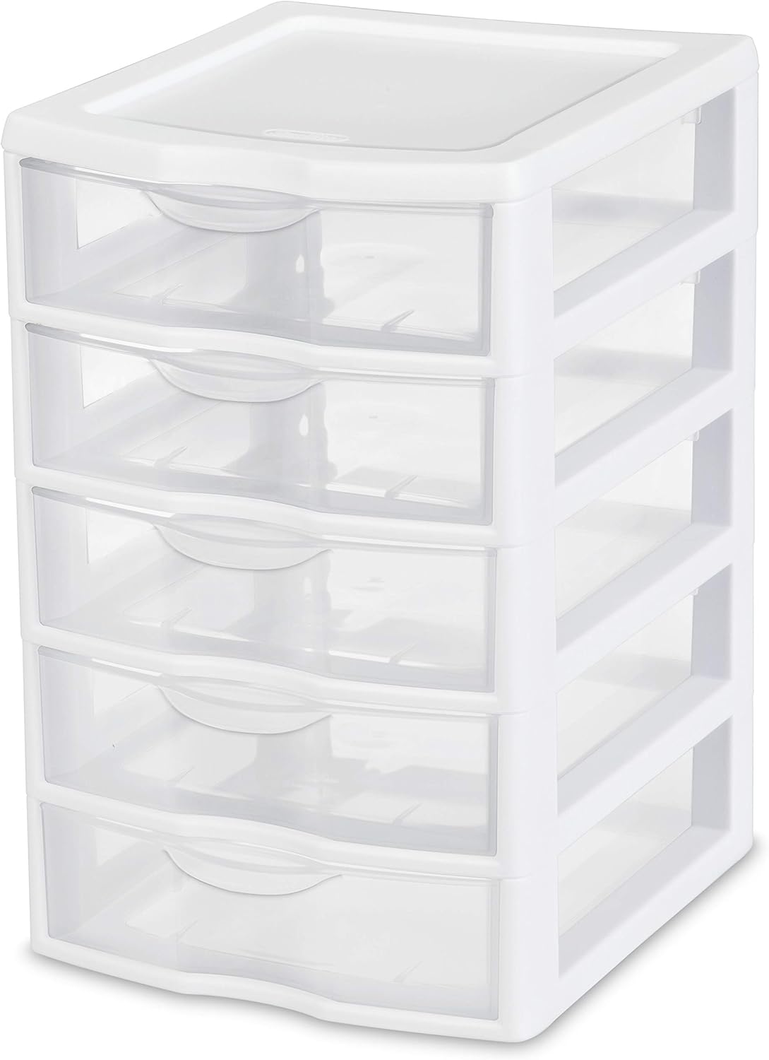 White 5 Drawer Unit with Clear Drawers, 4-Pack J390