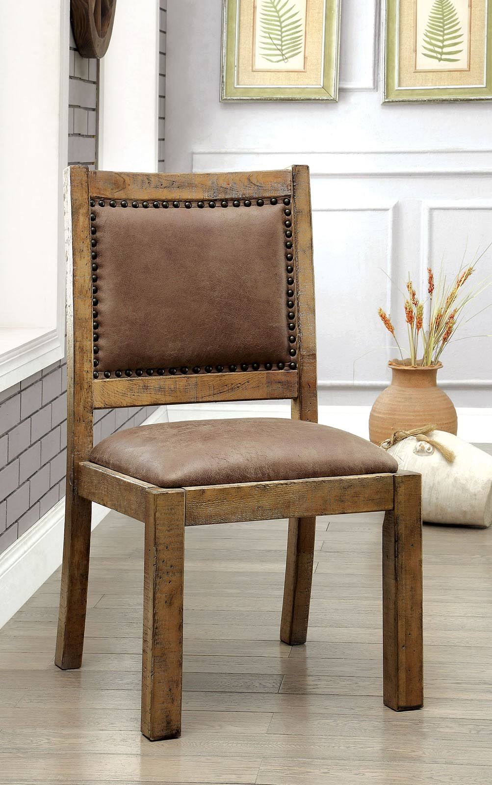 Rustic Pine Side Chair Set of 2 R36595