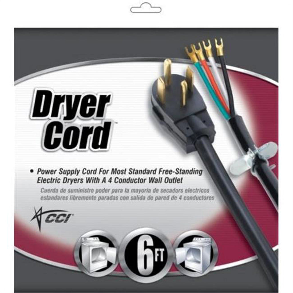 6' Black Dryer Cord Q45688