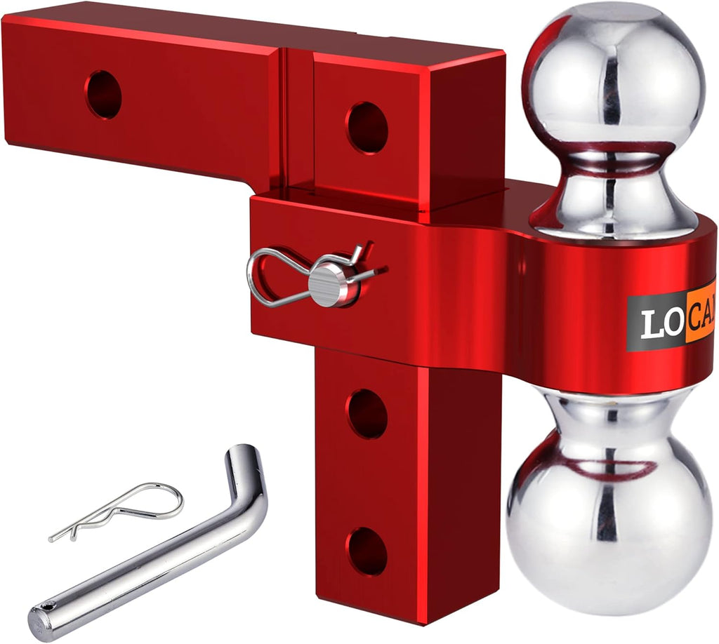 Adjustable Aluminum Trailer Hitch with Double Stainless Steel Pins, Red I711768